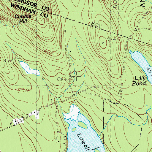 Topographic Map of Stevens Cemetery, VT