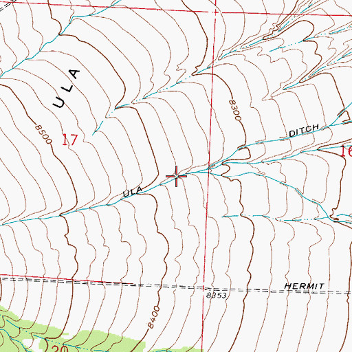 Topographic Map of Ula Ditch, CO