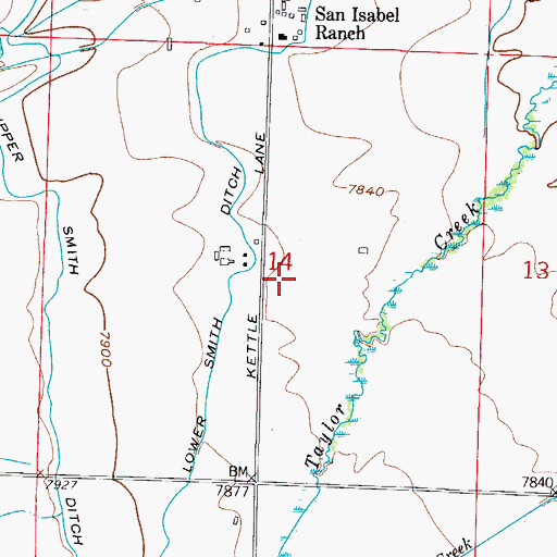 Topographic Map of Lower Smith Ditch, CO