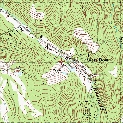 Topographic Map of West Dover Village Cemetery, VT