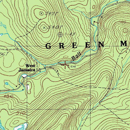 Topographic Map of West Jamaica Cemetery, VT