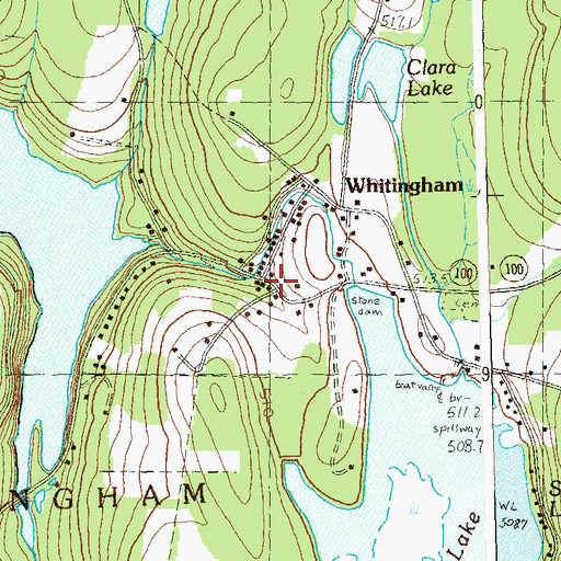 Topographic Map of Whitingham Post Office, VT