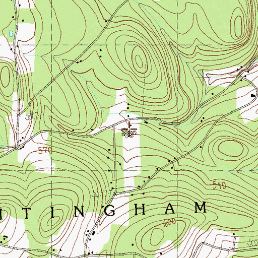 Topographic Map of Whitingham Elementary School, VT