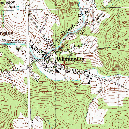 Topographic Map of Wilmington Chamber of Commerce, VT
