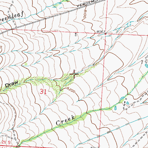 Topographic Map of Oak Draw, CO