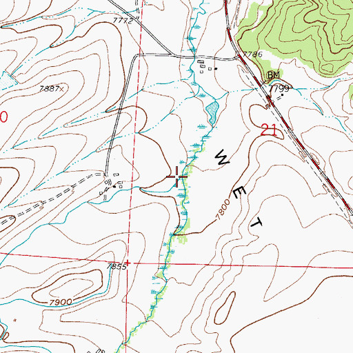 Topographic Map of Greenleaf Creek, CO