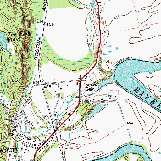 Topographic Map of Bayley Historic District, VT
