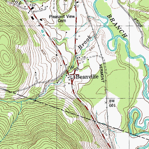 Topographic Map of Beanville, VT