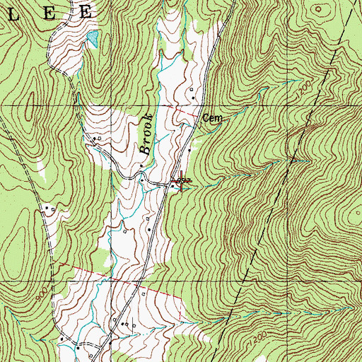 Topographic Map of Blood Brook School, VT