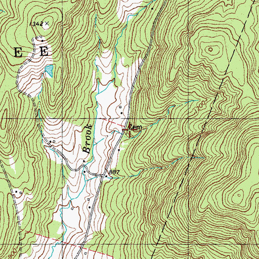 Topographic Map of Blood Brook School Cemetery, VT