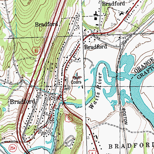 Topographic Map of Bradford Golf Course, VT