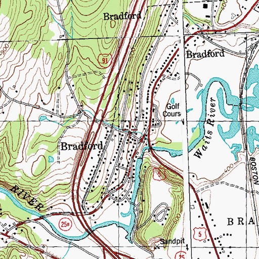 Topographic Map of Bradford Historic District, VT