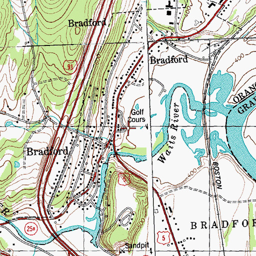 Topographic Map of Bradford Post Office, VT