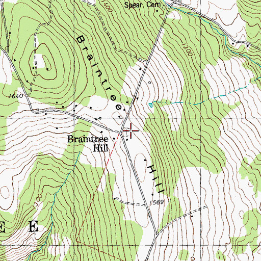 Topographic Map of Braintree Hill Cemetery, VT