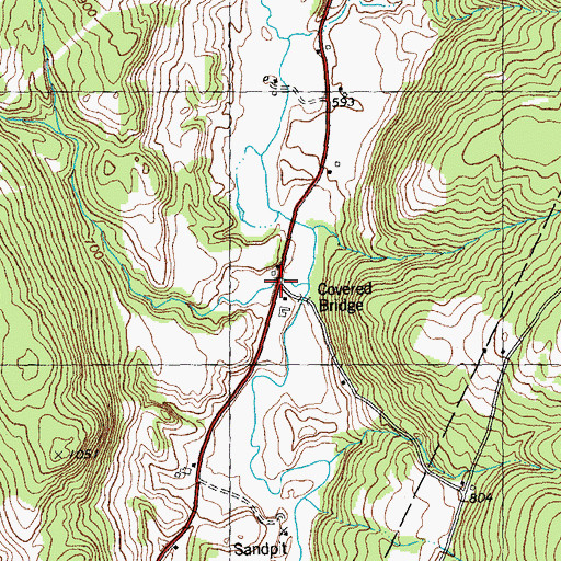 Topographic Map of Braley Covered Bridge, VT