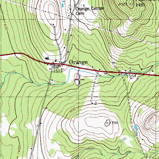 Topographic Map of Brook Haven Cemetery, VT