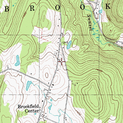 Topographic Map of Brookfield Center New Cemetery, VT