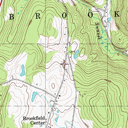 Topographic Map of Brookfield Center Old Cemetery, VT