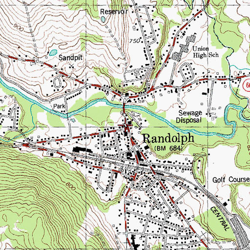 Topographic Map of Christian Science Society, VT