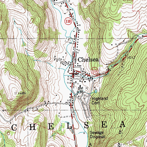 Topographic Map of Chelsea Historic District, VT