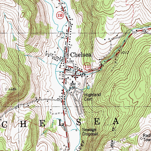 Topographic Map of Chelsea Public Library, VT