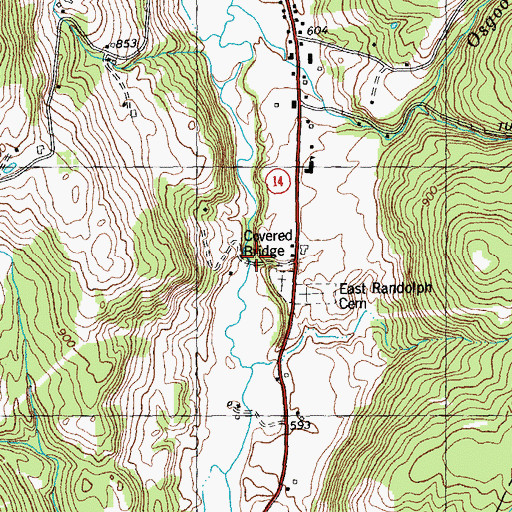 Topographic Map of C K Smith Covered Bridge, VT