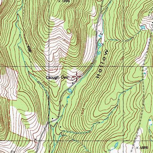 Topographic Map of Clough Cemetery, VT