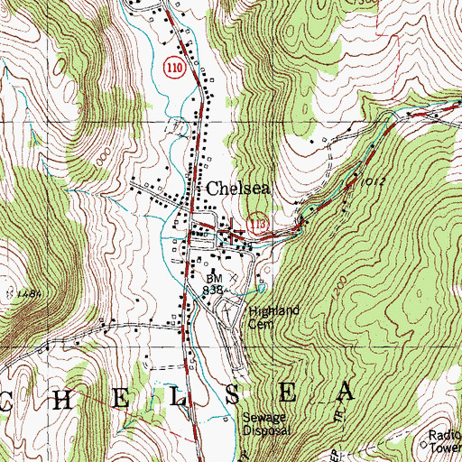 Topographic Map of Congregational Church of Chelsea, VT