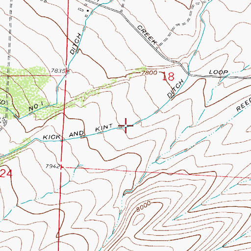 Topographic Map of Kick and Kint Ditch, CO