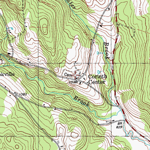 Topographic Map of Corinth Center Cemetery, VT