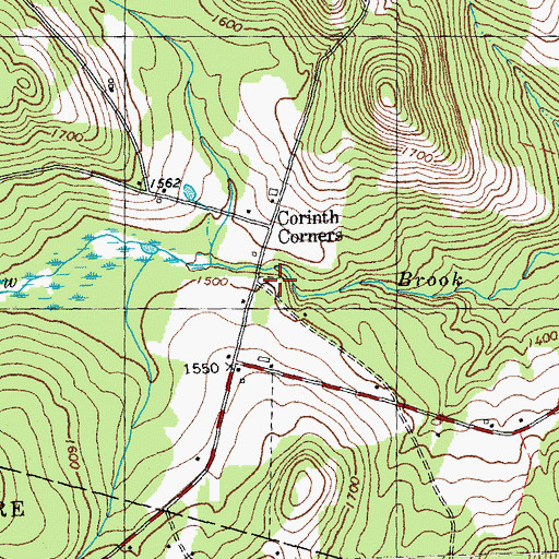 Topographic Map of Corinth Corners Cemetery, VT