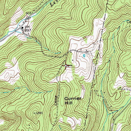 Topographic Map of Currier Hill Cemetery, VT