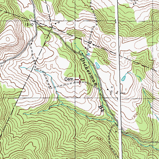 Topographic Map of Dickerman Hill Cemetery, VT