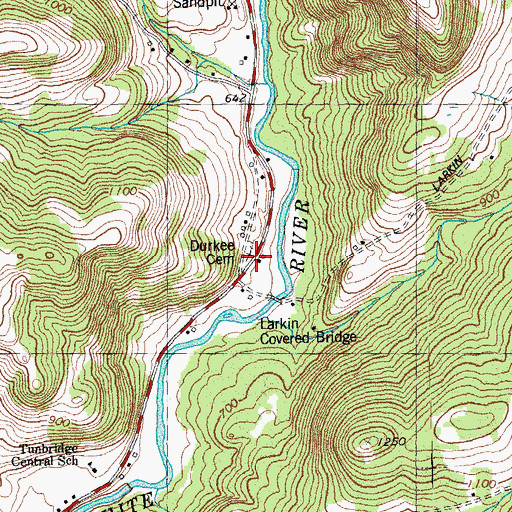 Topographic Map of Durkee Cemetery, VT