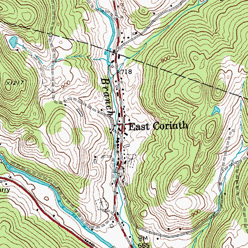Topographic Map of East Corinth Post Office, VT