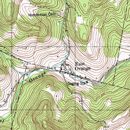 Topographic Map of East Orange Cemetery, VT