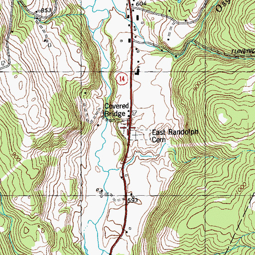 Topographic Map of East Randolph Cemetery, VT