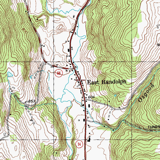 Topographic Map of East Randolph Post Office, VT
