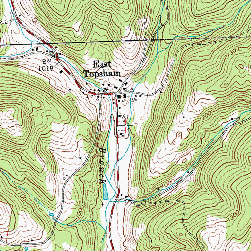 Topographic Map of East Topsham Cemetery, VT