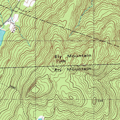 Topographic Map of Ely Mountain, VT