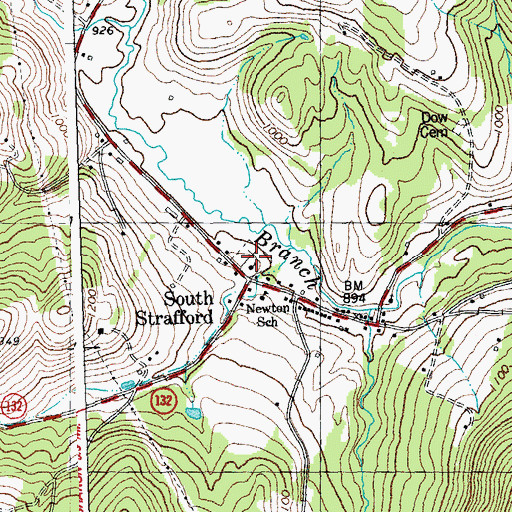 Topographic Map of Evergreen Cemetery, VT