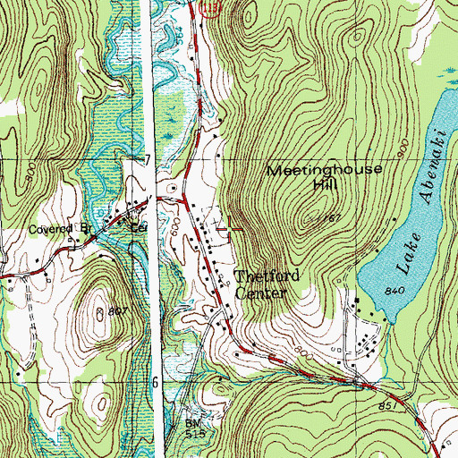 Topographic Map of Evergreen Rest Cemetery, VT