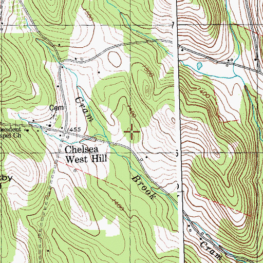 Topographic Map of Flint Cemetery, VT