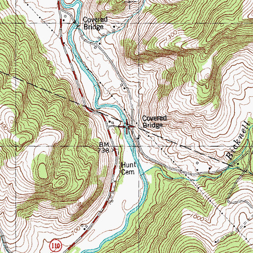 Topographic Map of Flint Covered Bridge, VT