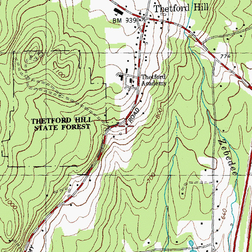 Topographic Map of Follett Cemetery, VT