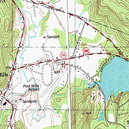 Topographic Map of George Peabody Branch Thetford Town Library, VT