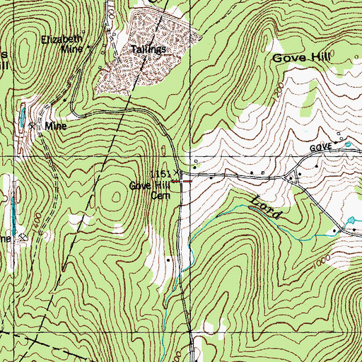 Topographic Map of Gove Hill Cemetery, VT