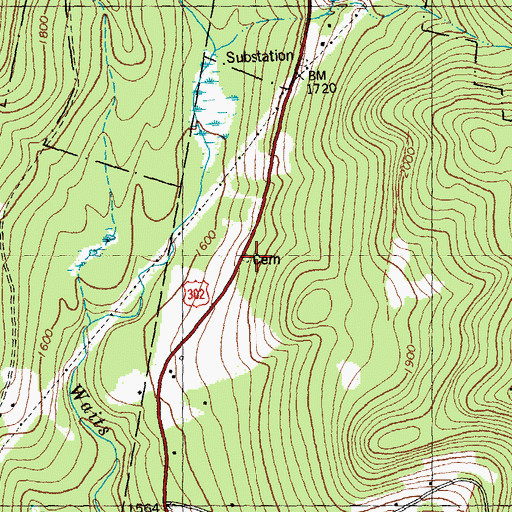 Topographic Map of Groton Road Cemetery, VT