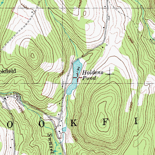 Topographic Map of Holdens Pond, VT