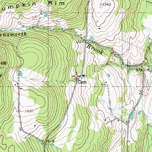 Topographic Map of Hutchinson - Mann Cemetery, VT